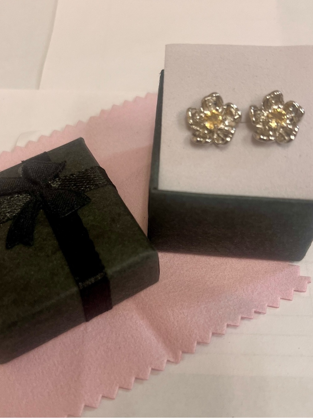 Citrine Crystal Flower Stud Earrings - Dainty Floral Sparkle